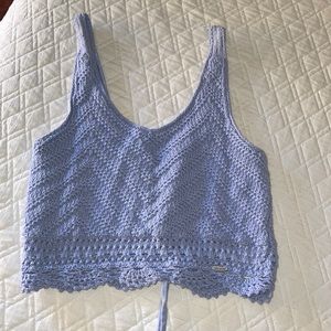 Hollister Blue Crochet crop top